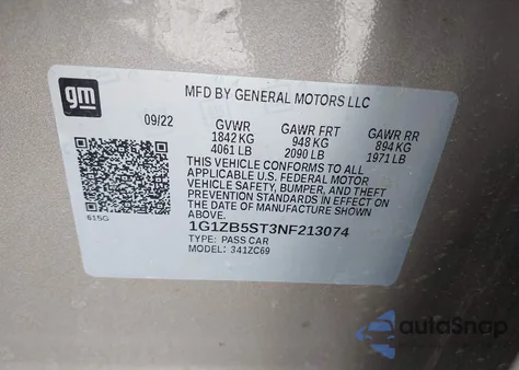 2022 Chevrolet Malibu Fwd Ls from USA, damaged, VIN 1G1ZB5ST3NF213074